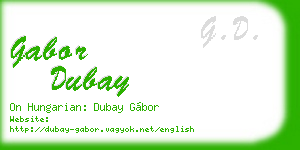 gabor dubay business card